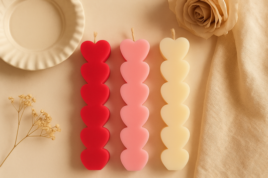 Hearts in a row canlde