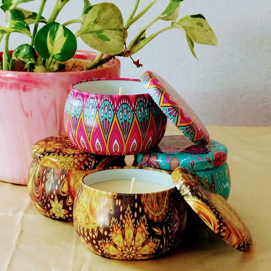 Daisy Tin Candle
